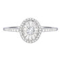 Round and Baguette Diamond Halo Promise Ring in Sterling Silver &#40;1/3 ct. tw.&#41;