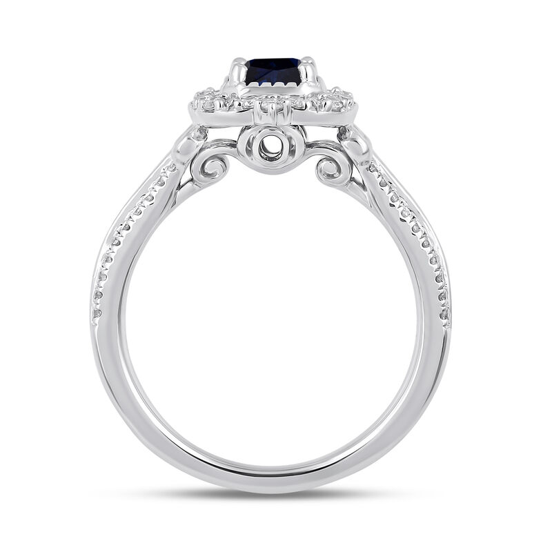 Cinderella Blue Sapphire Ring in 14K White Gold &#40;1/3 ct. tw.&#41;