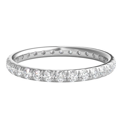 Round Diamond Wedding Band with Eternity Setting