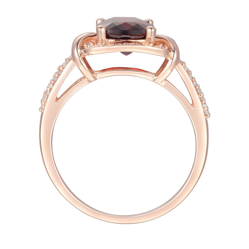 Garnet & 1/3 ct. tw. Diamond Ring in 10K Rose Gold | Helzberg Diamonds
