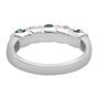 Emerald &amp; White Sapphire Ring in Sterling Silver 
