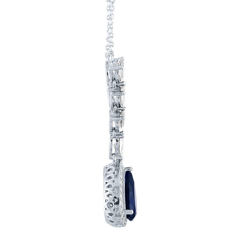Lab Created Blue and White Sapphire Necklace | Sterling Silver | Size 17 | Helzberg Diamonds