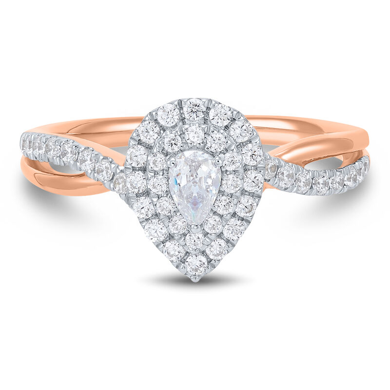 Pear-Shaped Diamond Engagement Ring 1/2 ct tw 14K Rose Gold