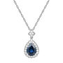 Blue Sapphire and Diamond Pendant in 10K White Gold &#40;1/5 ct. tw.&#41;