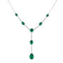 Lab Created Emerald &amp; White Sapphire Pendant in Sterling Silver