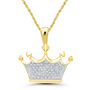 Men&rsquo;s Diamond Crown Pendant in 10K Yellow Gold &#40;1/7 ct. tw.&#41;