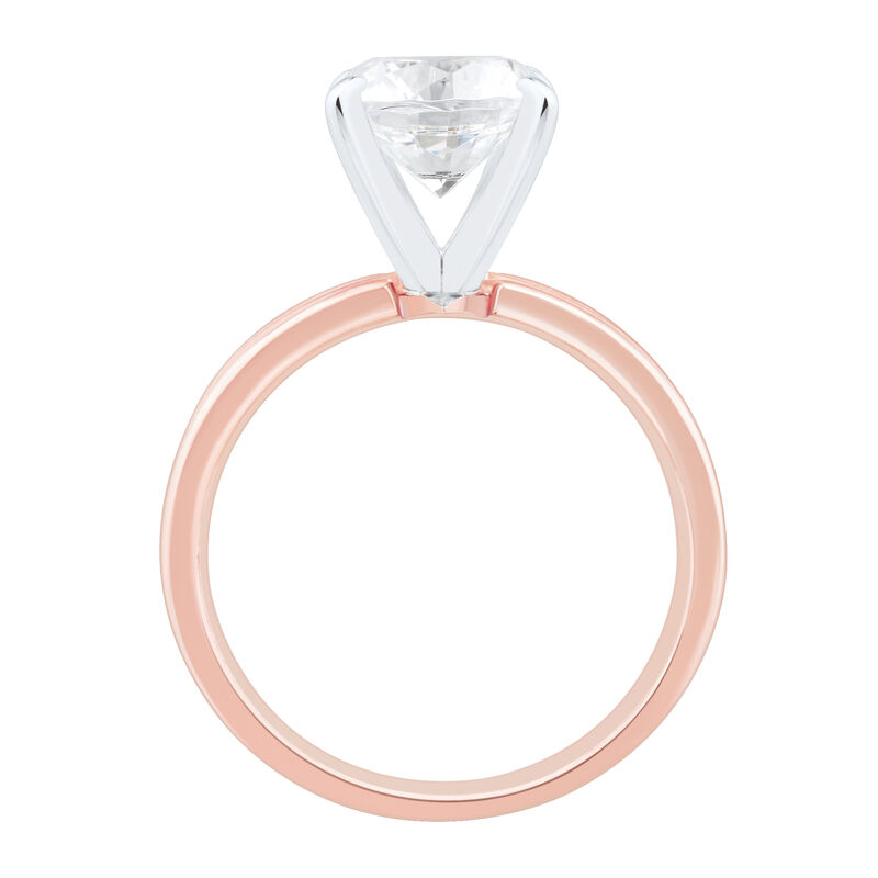 Solitaire Three-Row Semi-Mount Engagement Ring in 14K Rose Gold &#40;Setting Only&#41;