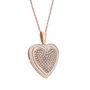 Round and Baguette Diamond Heart Pendant in 10K Rose Gold &#40;1/2 ct. tw.&#41;