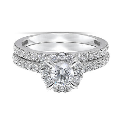Unique Diamond Wedding Rings Set - Valentia & Cupid