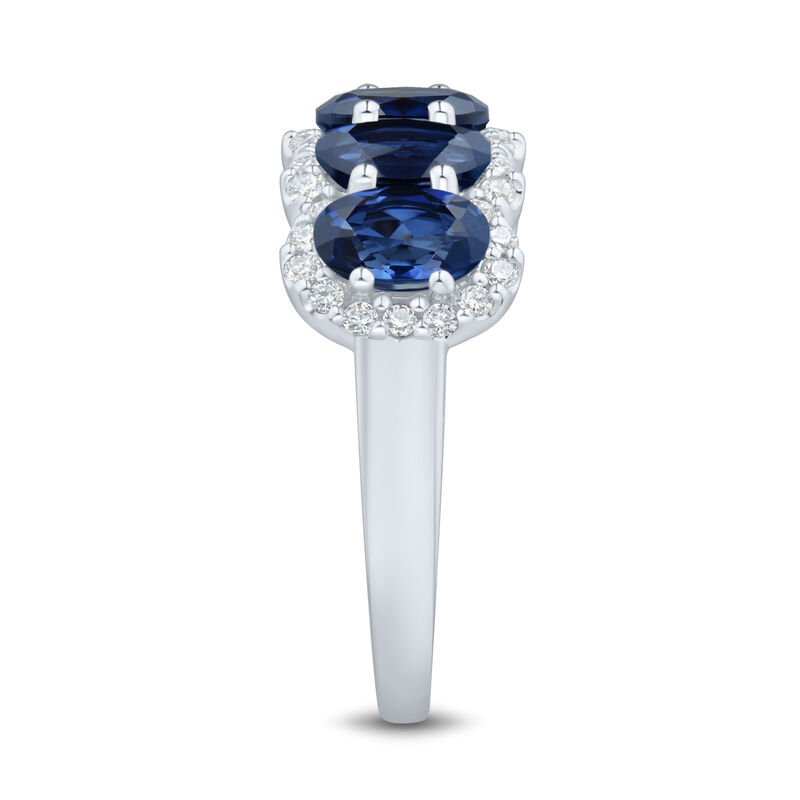 Lab-Created Blue Sapphire and Lab Grown Diamond Band in 10K White Gold &#40;1/3 ct. tw.&#41;