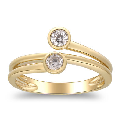 Diamond Bezel Wrap Ring in 10K Yellow Gold (1/3 ct. tw.)