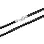 Men&#39;s Matte Black Onyx Bead Necklace in Stainless Steel