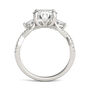 Lab Created Moissanite Twist-Shank Multi-Stone Engagement Ring in 14K White Gold