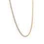 Lab-Created White Sapphire Tennis and Curb Link Necklace in Vermeil