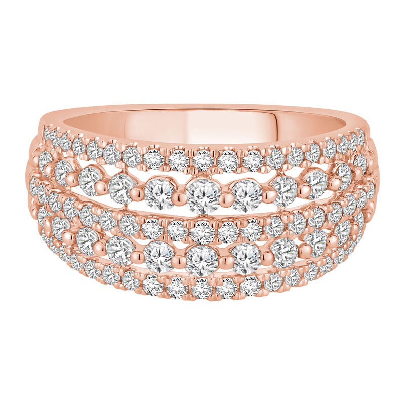 Diamond Five-Row Anniversary Band in 10K Rose Gold &#40;1 ct. tw.&#41;