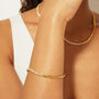 Lab-Created White Sapphire Tennis and Curb Link Bracelet in Vermeil