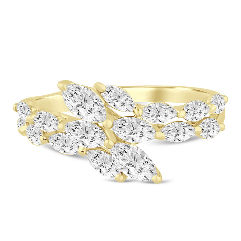 Lab Grown Diamond Round &amp; Marquise-Cut Bypass Ring in 14K Gold &#40;1 ct. tw.&#41;