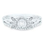 Diamond Floral Halo Engagement Ring Set in 14K White Gold &#40;1/4 ct. tw.&#41;