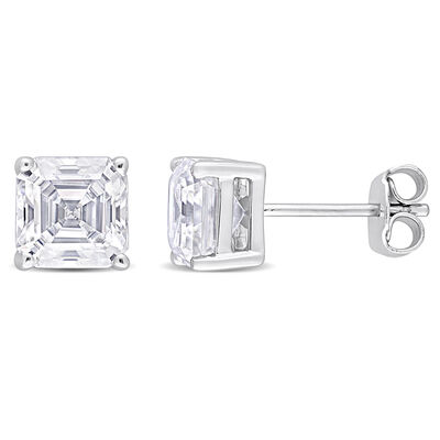 Lab-Created Moissanite Octagon Stud Earrings in Sterling Silver (3 ct. dew)
