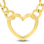 Figaro Heart Necklace in 14K Yellow Gold, 3MM, 18&rdquo;