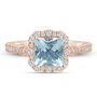 Aquamarine and Diamond Engagement Ring in 14K Gold