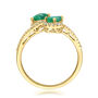 Emerald &amp; Diamond Bypass Ring in 10K Yellow Gold &#40;1/5 ct. tw.&#41;