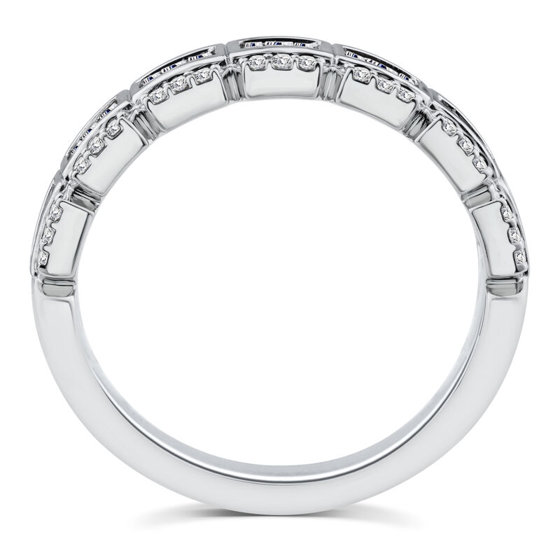 Baguette and Round Diamond Multi-Row Ring in 14K White Gold &#40;1/2 ct. tw.&#41;