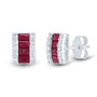 Ruby &amp; Diamond Earrings in 10K White Gold &#40;1/5 ct. tw.&#41; 