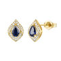 Blue Sapphire and Diamond Earrings in 10K Yellow Gold &#40;1/4 ct. tw.&#41;