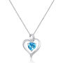 Gemstone &amp; Lab-Created White Sapphire Heart Pendant in Sterling Silver