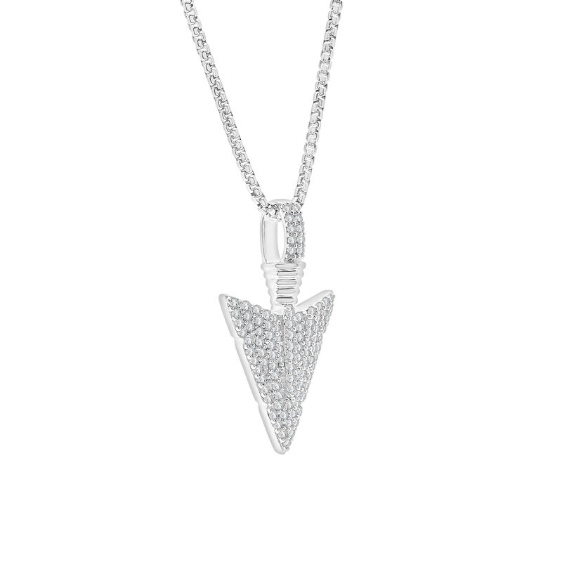 Men&#39;s Diamond Arrowhead Pendant in Sterling Silver &#40;1/2 ct. tw.&#41;