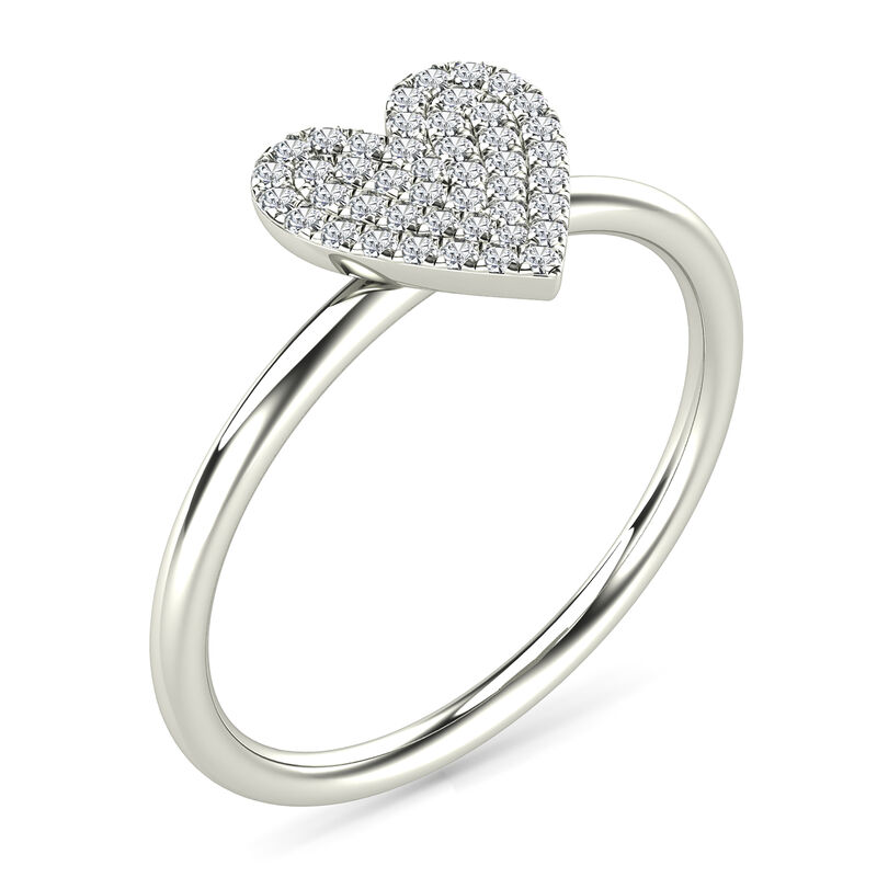 Diamond Heart Ring in 14K White Gold &#40;1/8 ct tw.&#41;