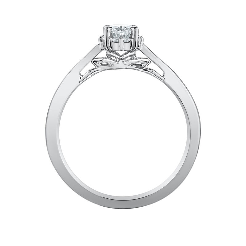 1/2 ct. tw. Diamond Oval Solitaire Engagement Ring in 18K White Gold