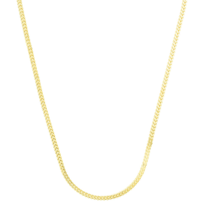 Square Franco Link Chain in 14K Yellow Gold, 3MM, 24&rdquo;