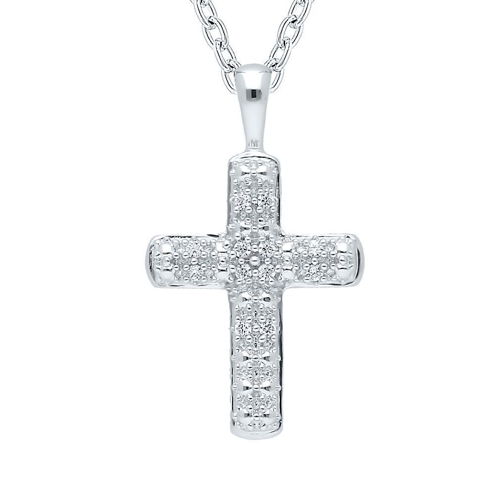 Angel Wing Diamond Cross Pendant