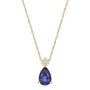 Lab Created Blue Sapphire and Diamond Pendant in 10K Yellow Gold