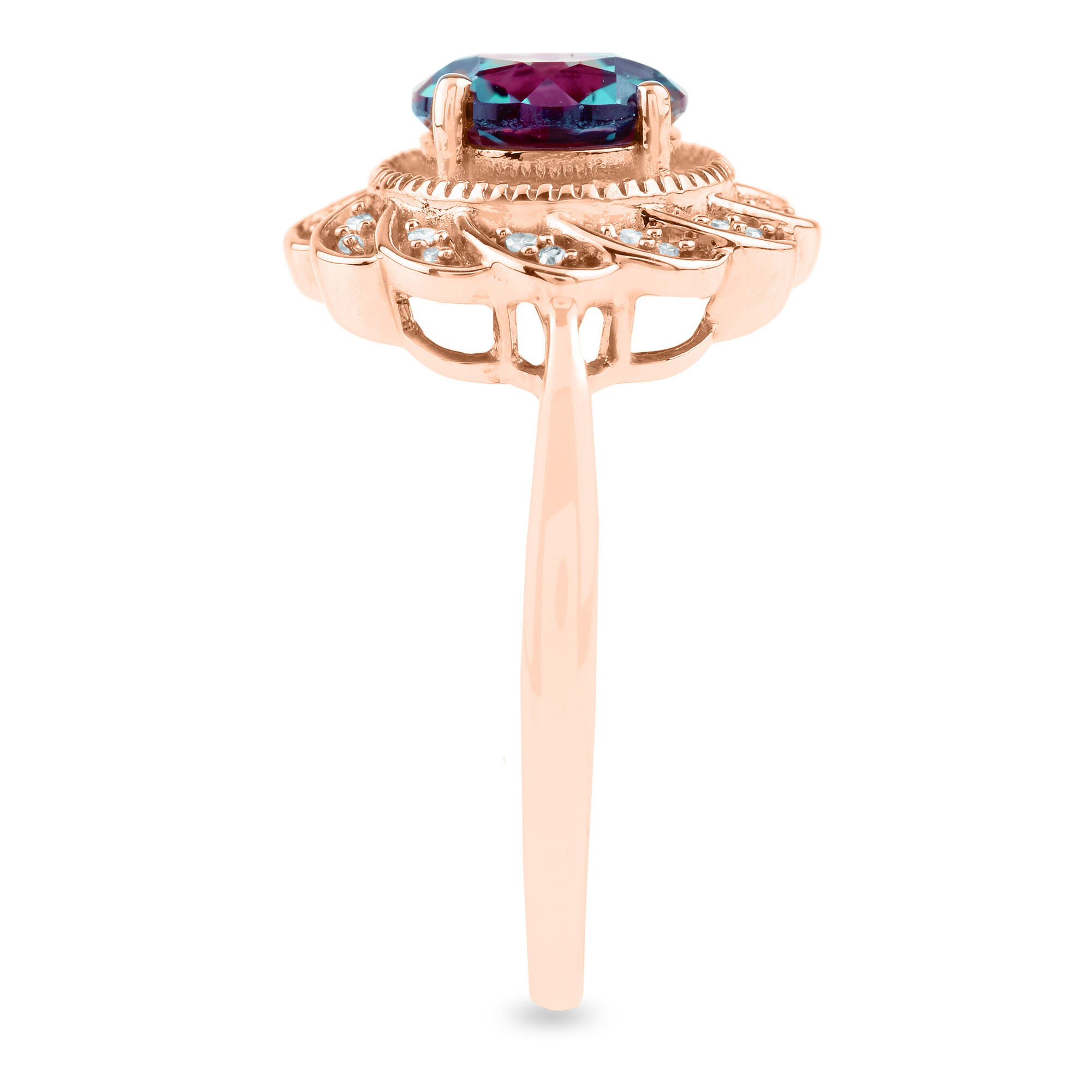 Eva Alexandrite Ring 14K Rose Gold Vermeil Ring Engagement Ring Promise Ring  Color Changing Stone June Birthstone Anniversary Gift for Her - Etsy