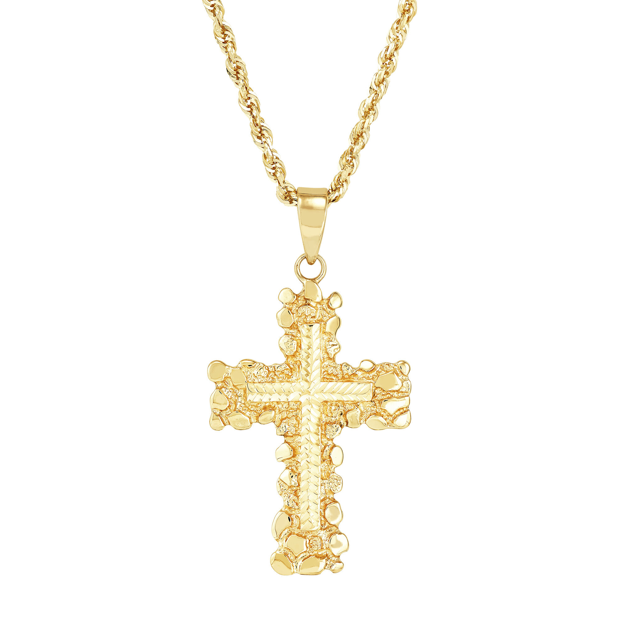 Diamond Accent Cross Necklace | Sterling Silver | White | Size 17.5