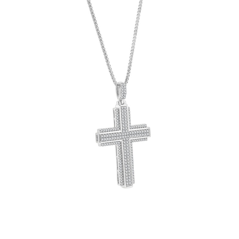 1 ct. tw. Diamond Cross Pendant in Sterling Silver