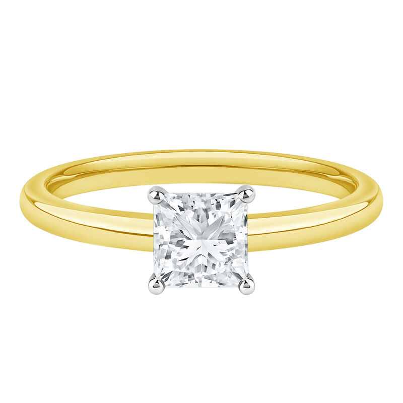 Diamond Princess Cut Solitaire Engagement Ring in 14K Yellow Gold &#40;1 ct.&#41;