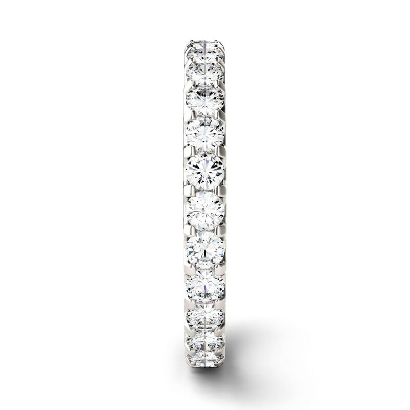 Moissanite Round Eternity Band in 14K White Gold