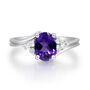 Oval Amethyst &amp; Diamond Ring in 10K White Gold &#40;1/8 ct. tw.&#41;