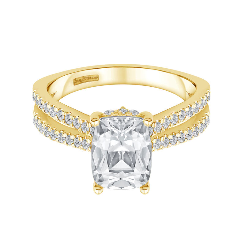 Clover Lab Grown Diamond Elongated Cushion-Shaped Engagement Ring in 18K yellow gold &#40;2 1/2 ct. tw.&#41;