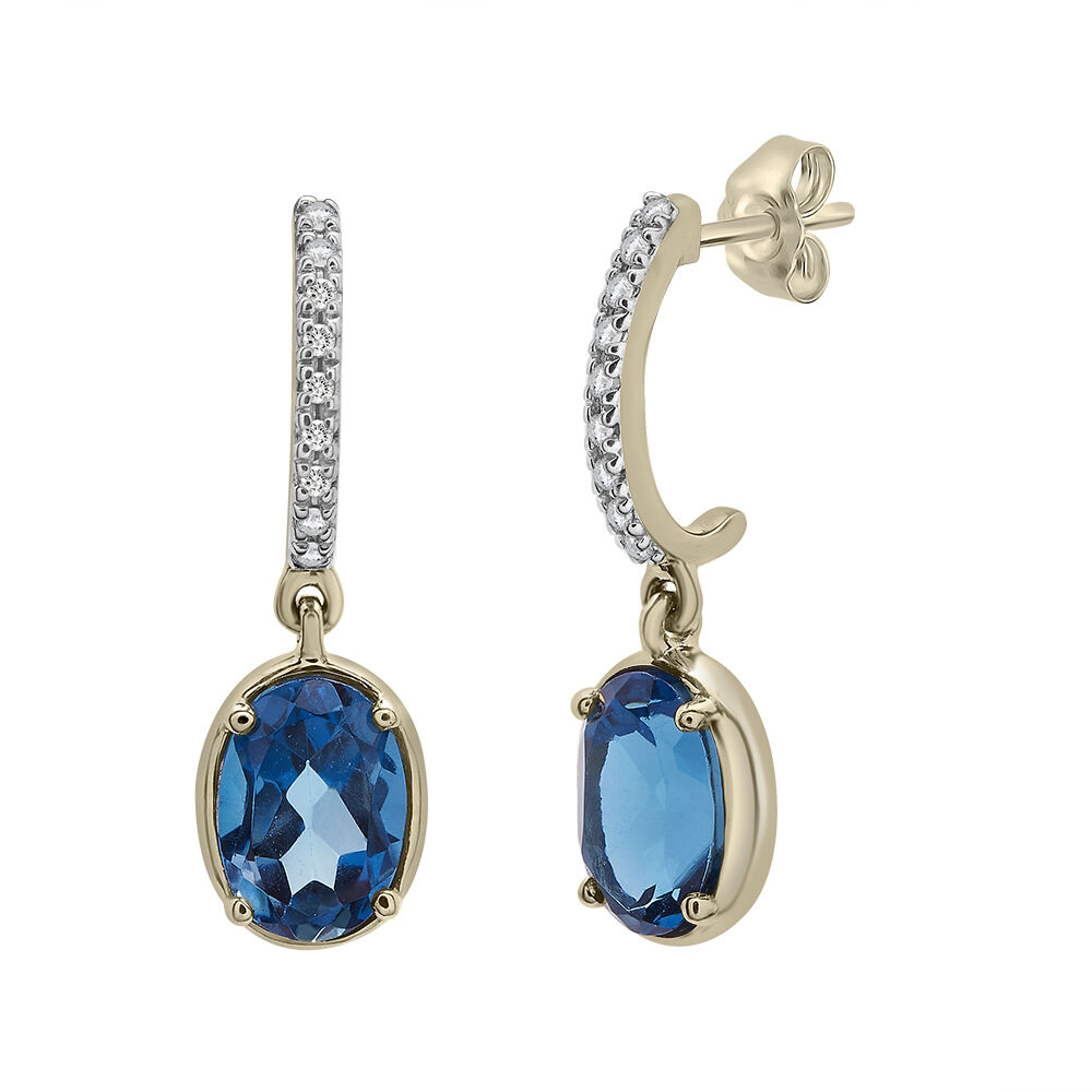 Buy Peora London Blue Topaz Earrings for Women in 14 Karat White Gold,  Classic Solitaire Studs, 7x5mm Pear Shape, 1.50 Carats total, Friction Back  Online at desertcartINDIA