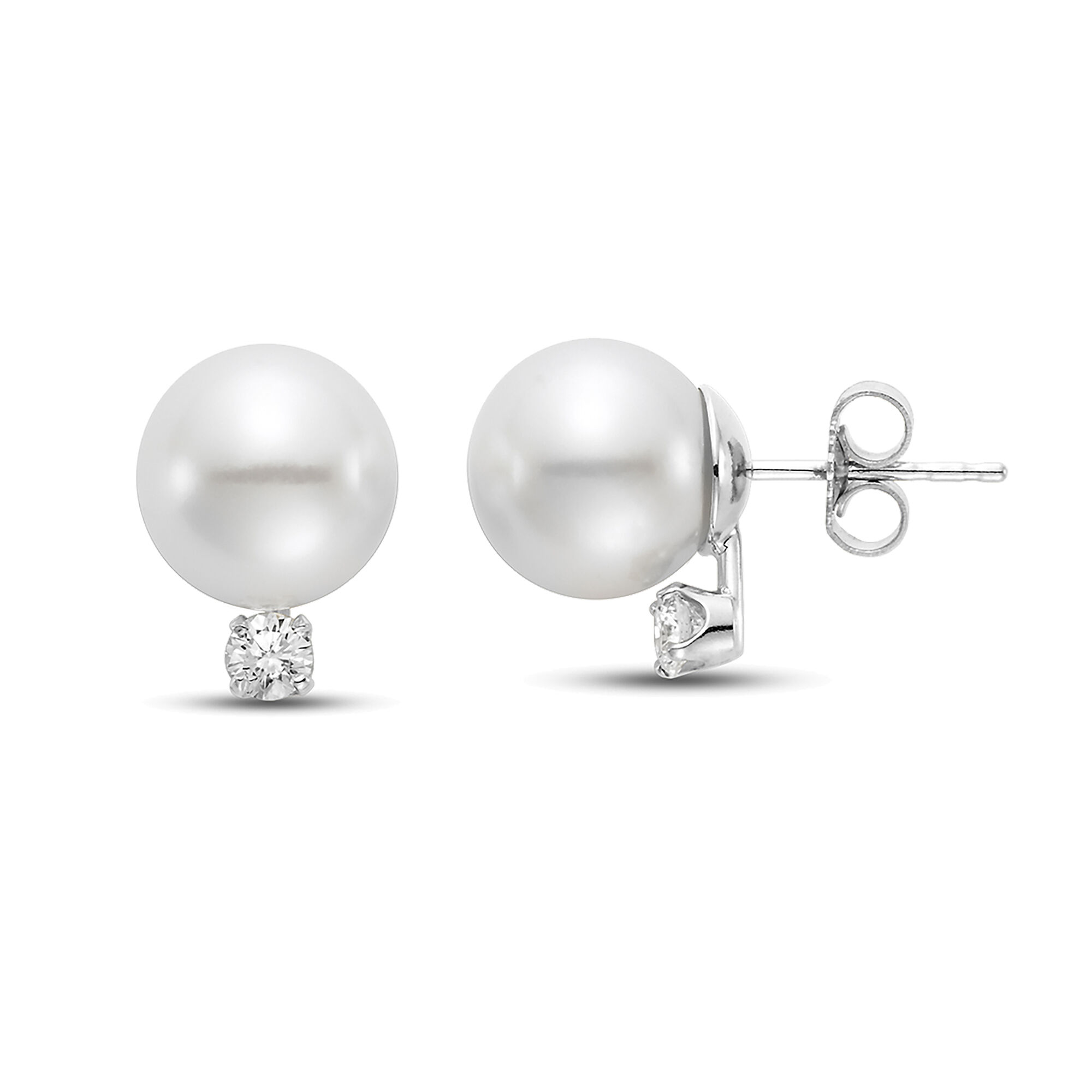 Yoko London Pink Freshwater Pearl and Diamond Earrings in 18 Karat White  Gold | White gold earrings studs, Pearl and diamond earrings, Pink sapphire  earrings