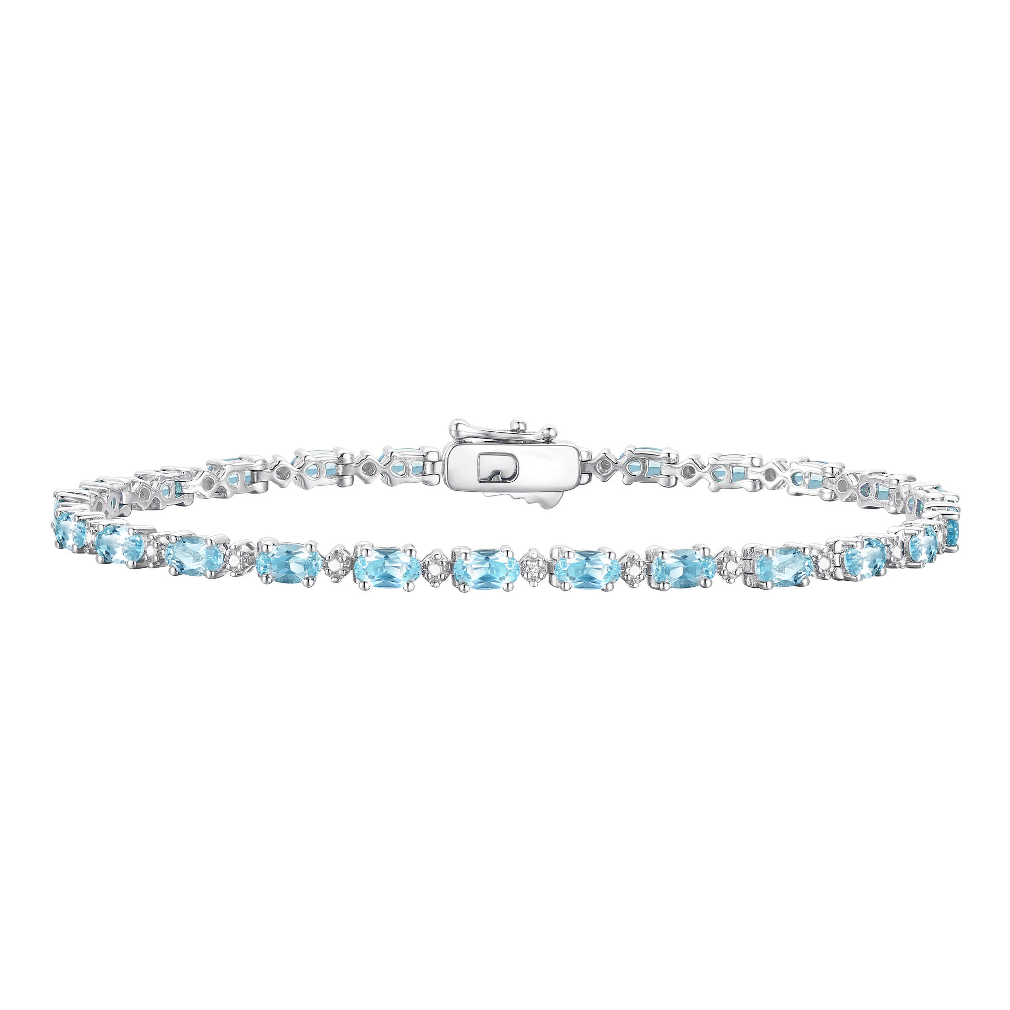 Oval Shape Silver Gemstone & Diamond Bracelet - 85549RHADSSBTSLTB – Rodgers  The Diamond Store