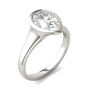 Lab-Created Moissanite Bezel-Set Engagement Ring in 14K White Gold &#40; 2 1/10 ct. dew&#41;