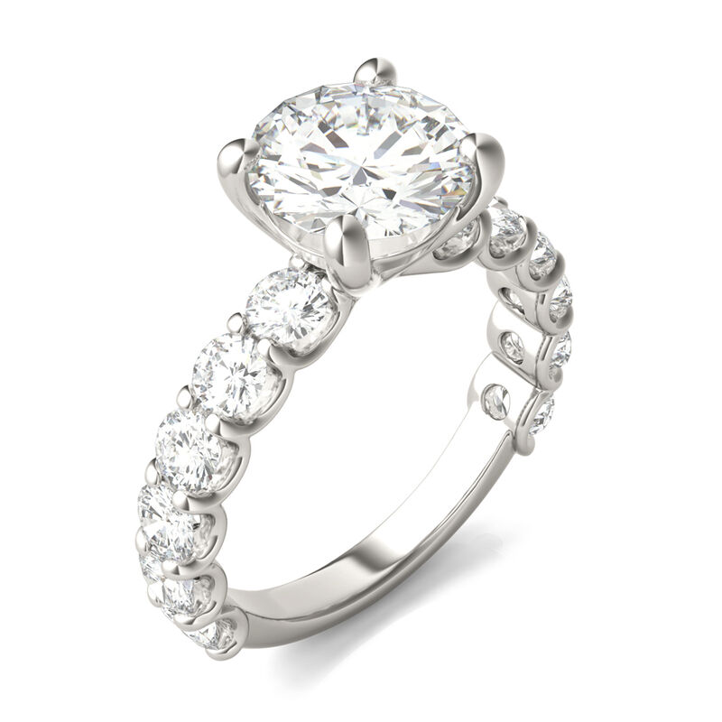 Lab created moissanite Engagement Ring in 14K White Gold