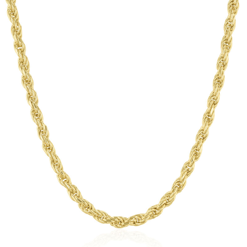 Men&#39;s Rope Chain in Vermeil, 3.5MM, 20&quot;