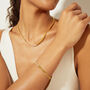 Lab-Created White Sapphire Tennis and Curb Link Necklace in Vermeil